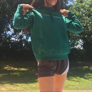 Green champion hoodie